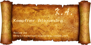 Kempfner Alexandra névjegykártya